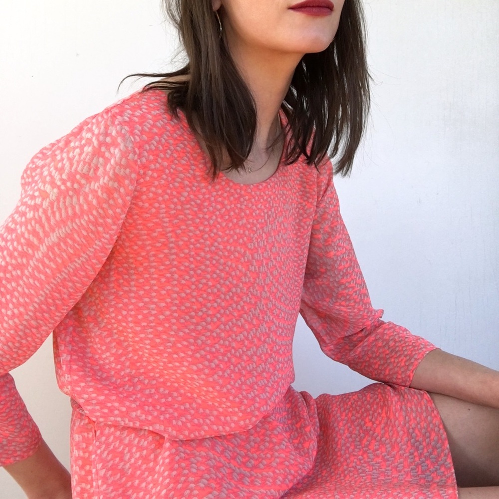 Rory Beca neon coral silk dress